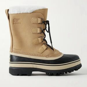Sorel CARIBOU Camel and Black Lace-Up Boots